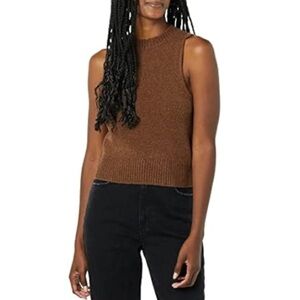 NWOT Amazon Essentials Women's Brown Sweater Vest